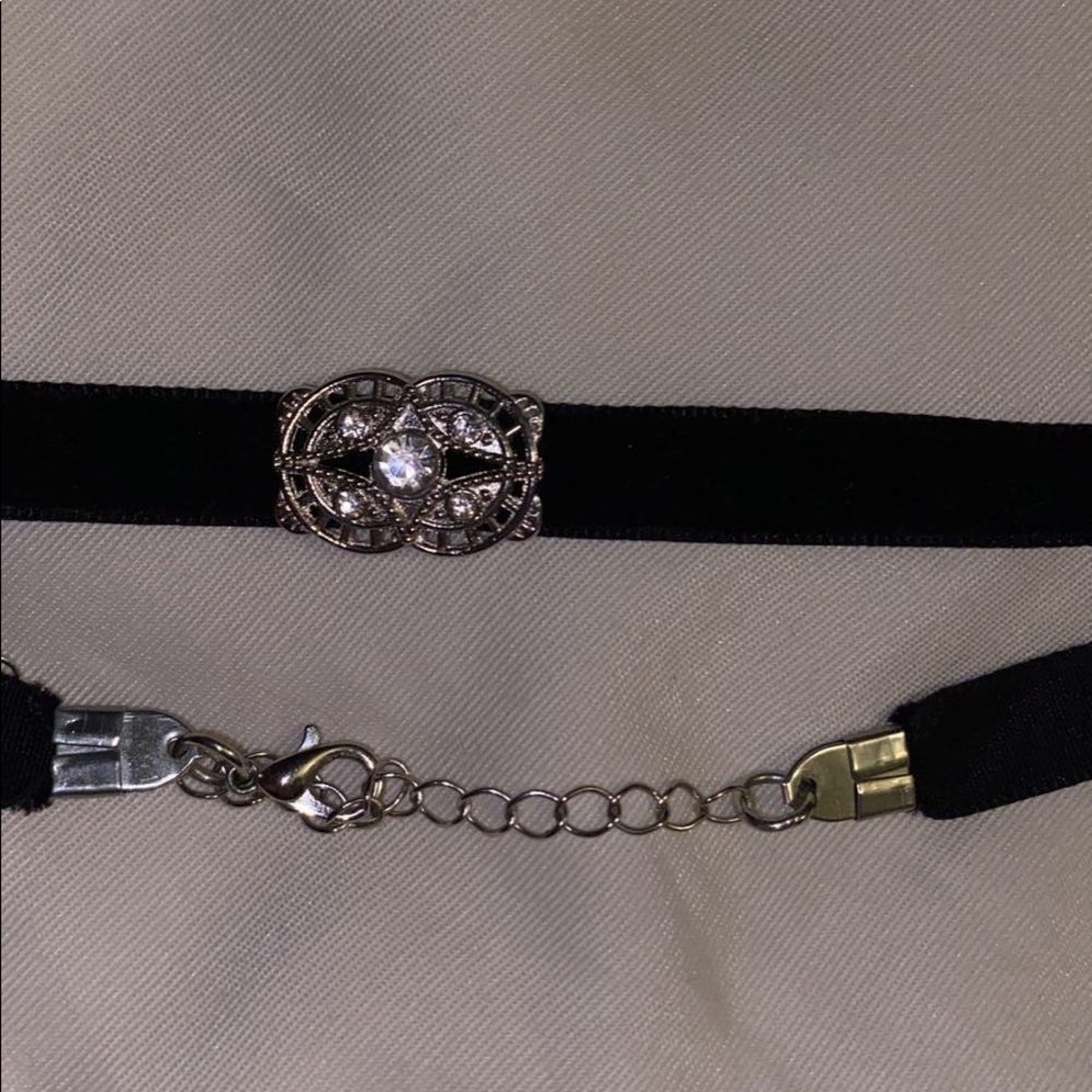 Black and silver choker